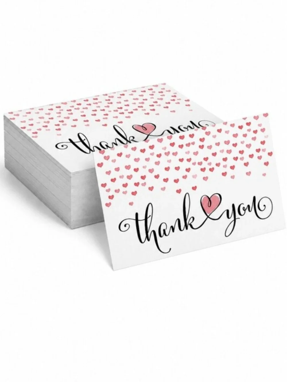 25 (6x9)Pink Heart Thank You Poly Mailer Bag and 25 (4x6) thank you cards